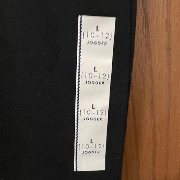 Cat & Jack NWT Sz Large (10/12) Black Joggers with White Drawstring - Picture 2 of 8